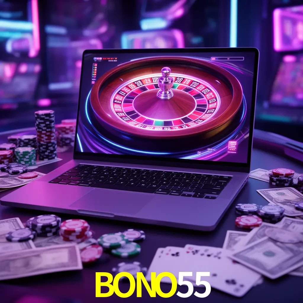 Centro móvil BONO55 con casino, cajero, bonos, app y acceso de cuenta para México