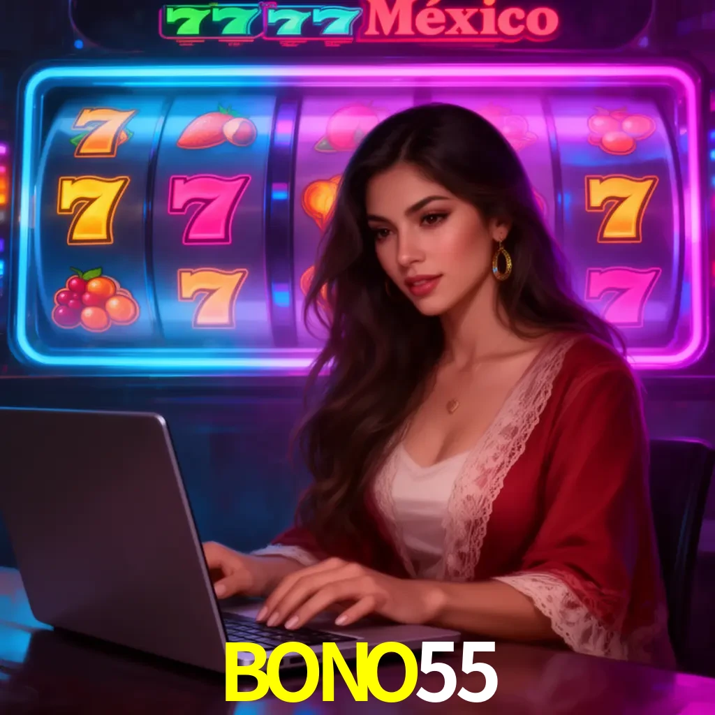 BONO55 Slots - tragamonedas, RTP y control Tragamonedas BONO55 con símbolos, saldo móvil y reglas de apuesta visibles